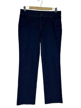 Talbots Heritage Cotton Blend Dark Wash Mid Rise Straight Leg Jeans 10 P